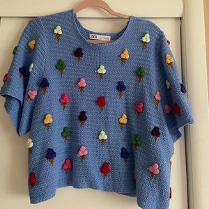 zara cropped knit top